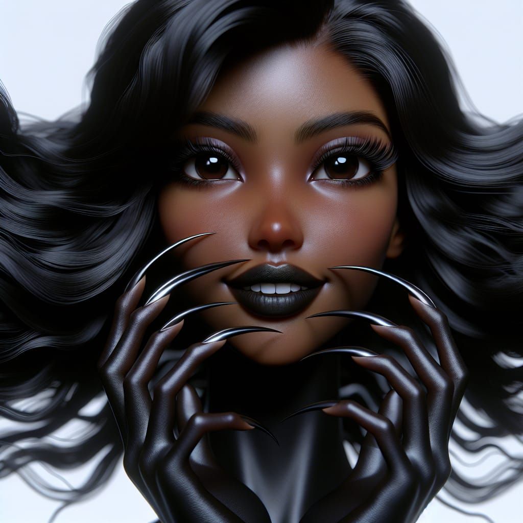 Dark Goddess with Razor-Sharp Teeth and Shadow Claws