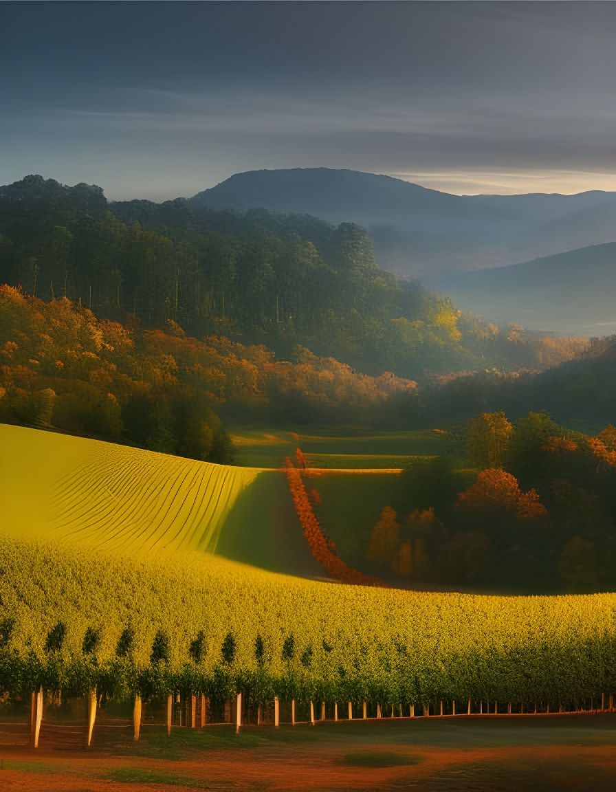 Wine and Cheese Tasting in Vineyards as Watercolor Art