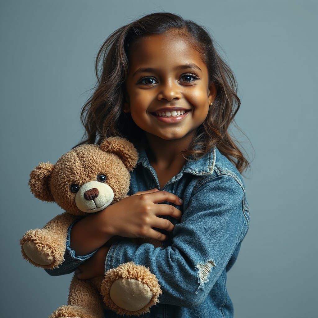 Romanticism-Inspired Portrait of a Joyful Toddler with a Wea...