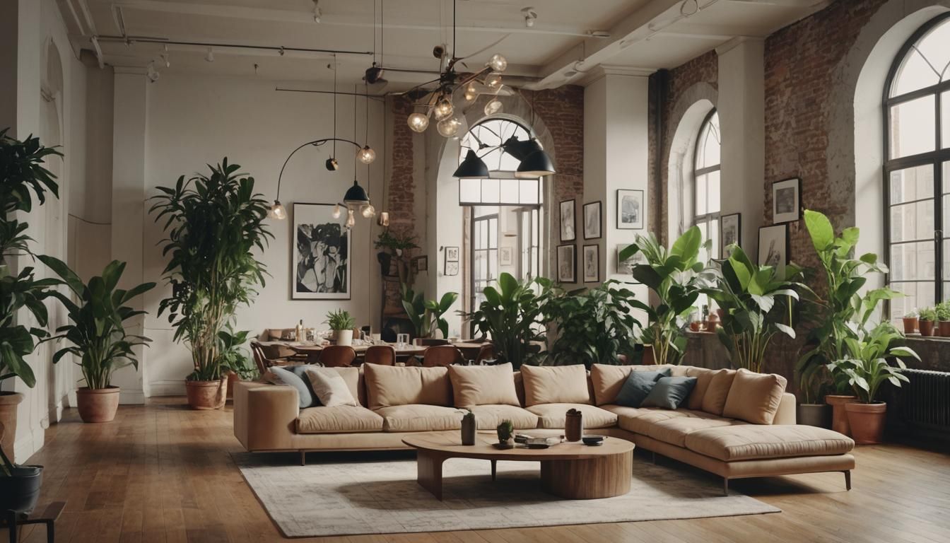 Luxurious Loft Apartment Interior in French Style