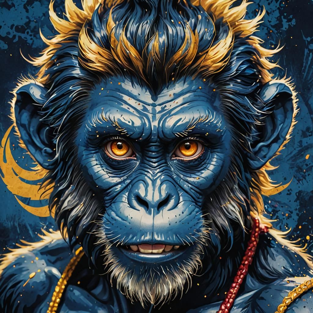 Monkey with Human Face in Hong Kong Pop Art