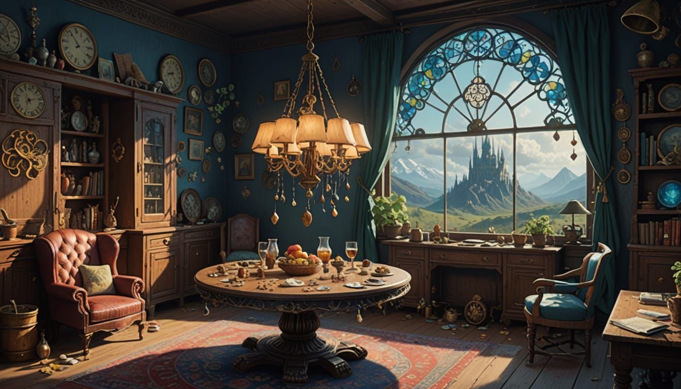 Ancient Table Radiates Lucky Charms in Mystical Setting