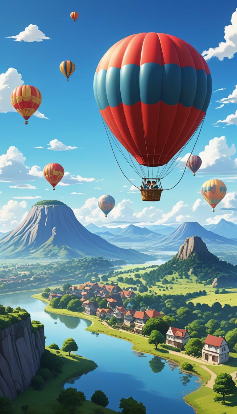 Anime Characters Soar in Whimsical Hot Air Balloon Festival