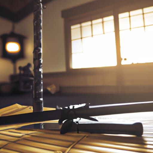 Katana and Tanto in Japanese Meditation Room