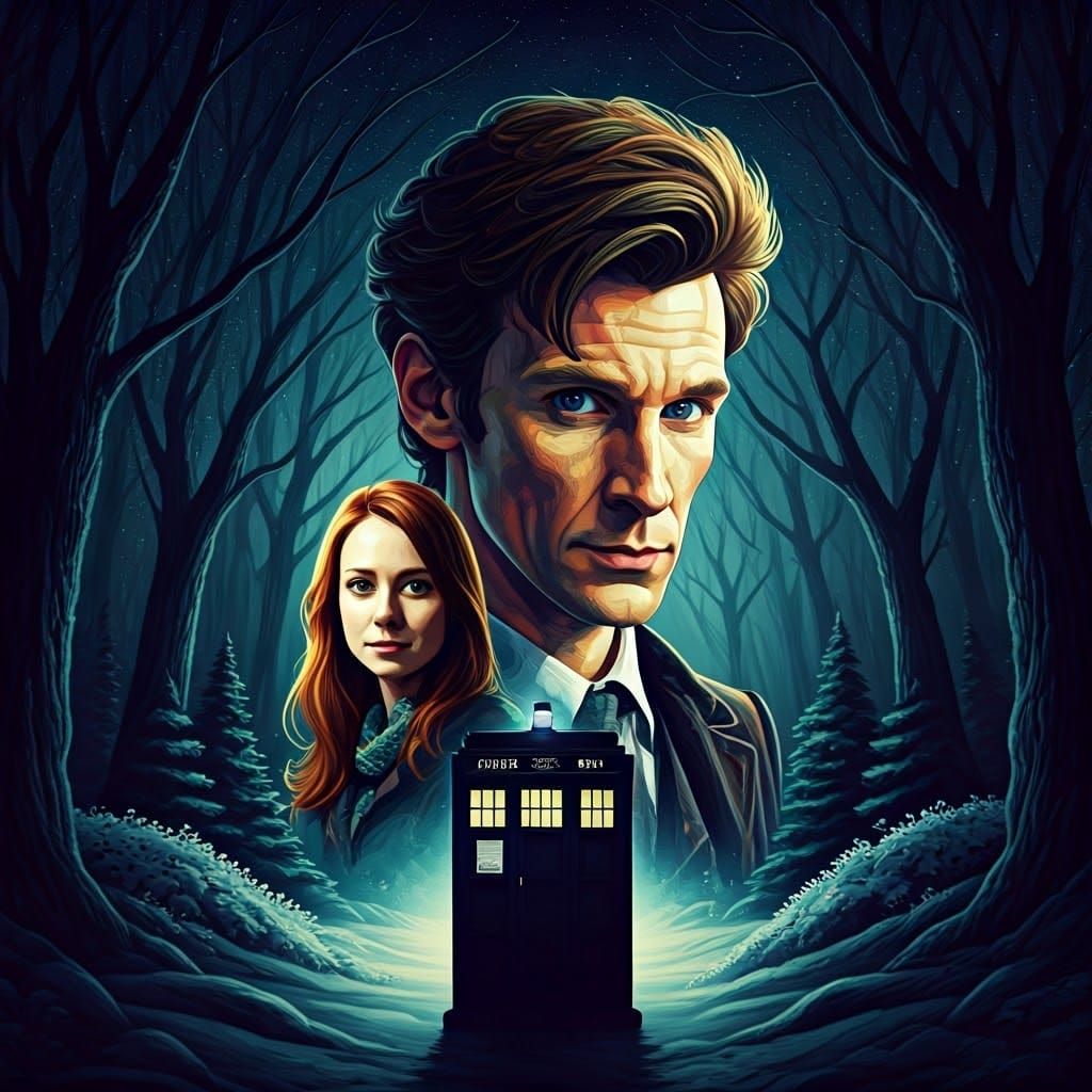 Doctor Who in Mystical Alien Forest, Cubist Style
