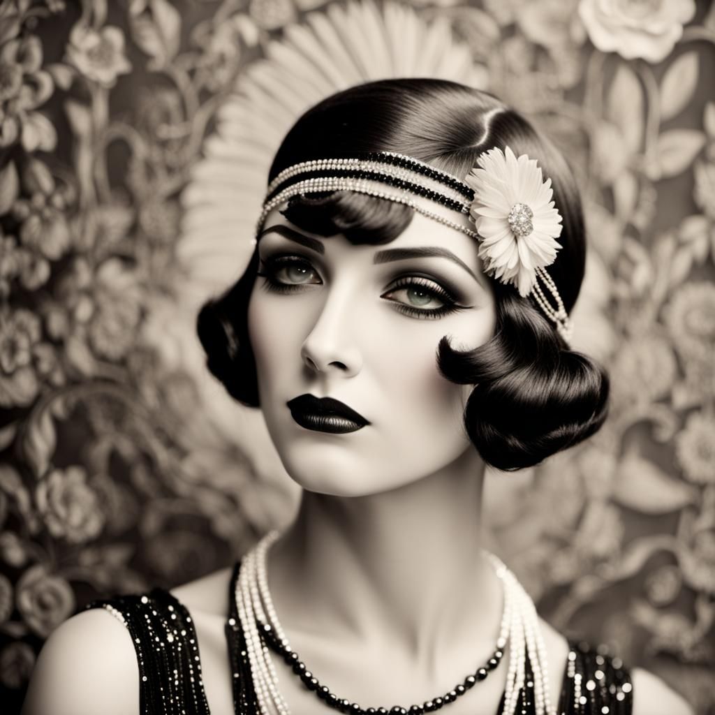 Elegant Flapper Girl in 1920s Style