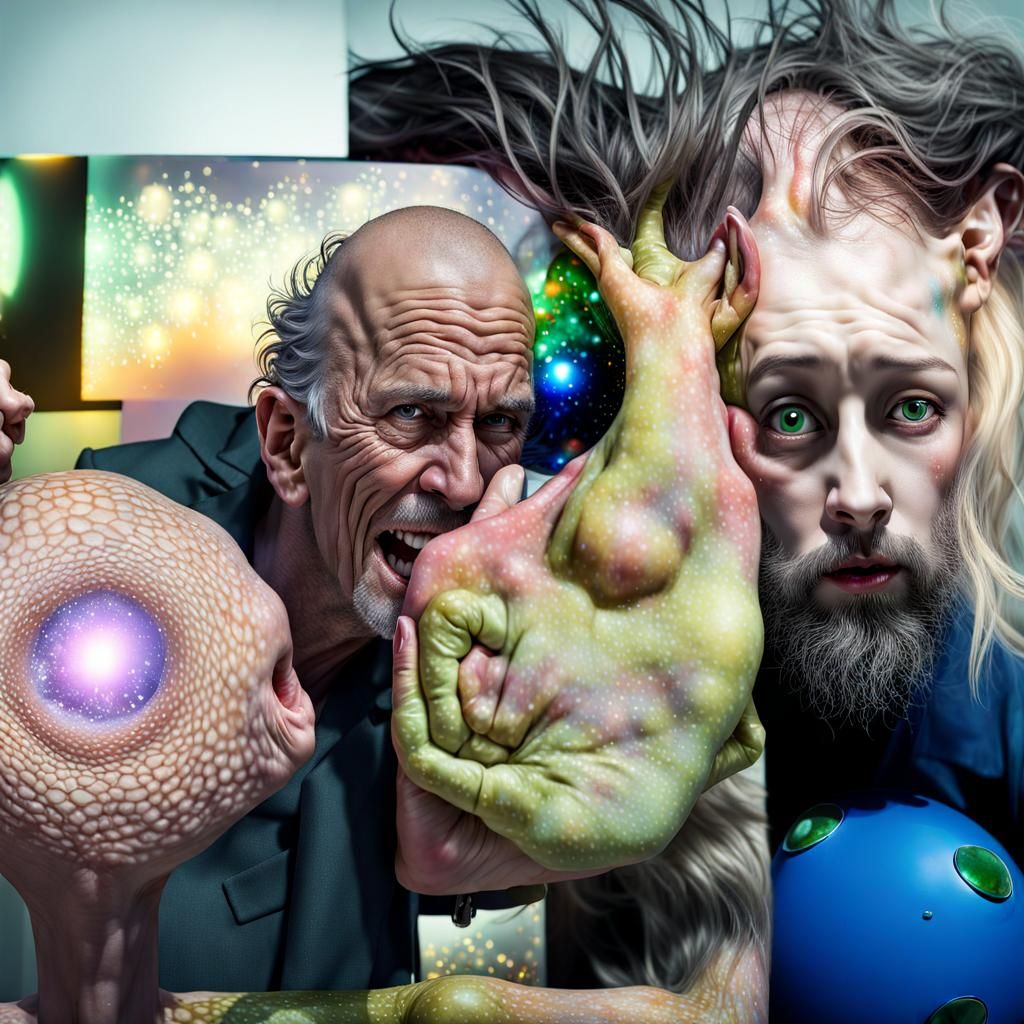 Extravagant Alien Characters in Cosmic Dreamscape