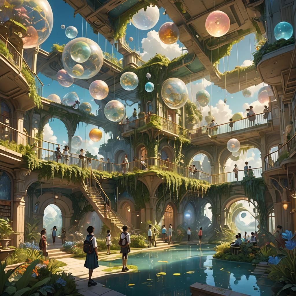 Magical Sky Island High School Concept Art