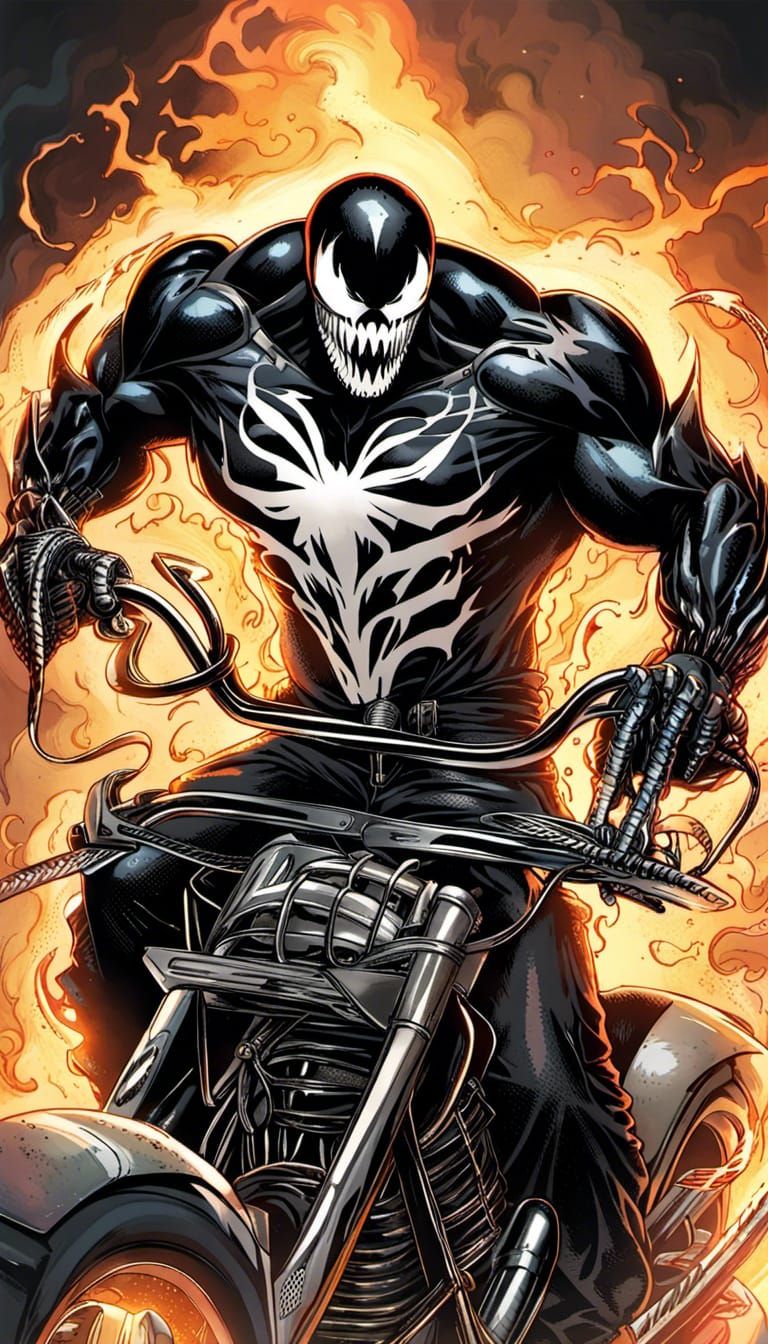 Venom Ghost Rider Fusion Art