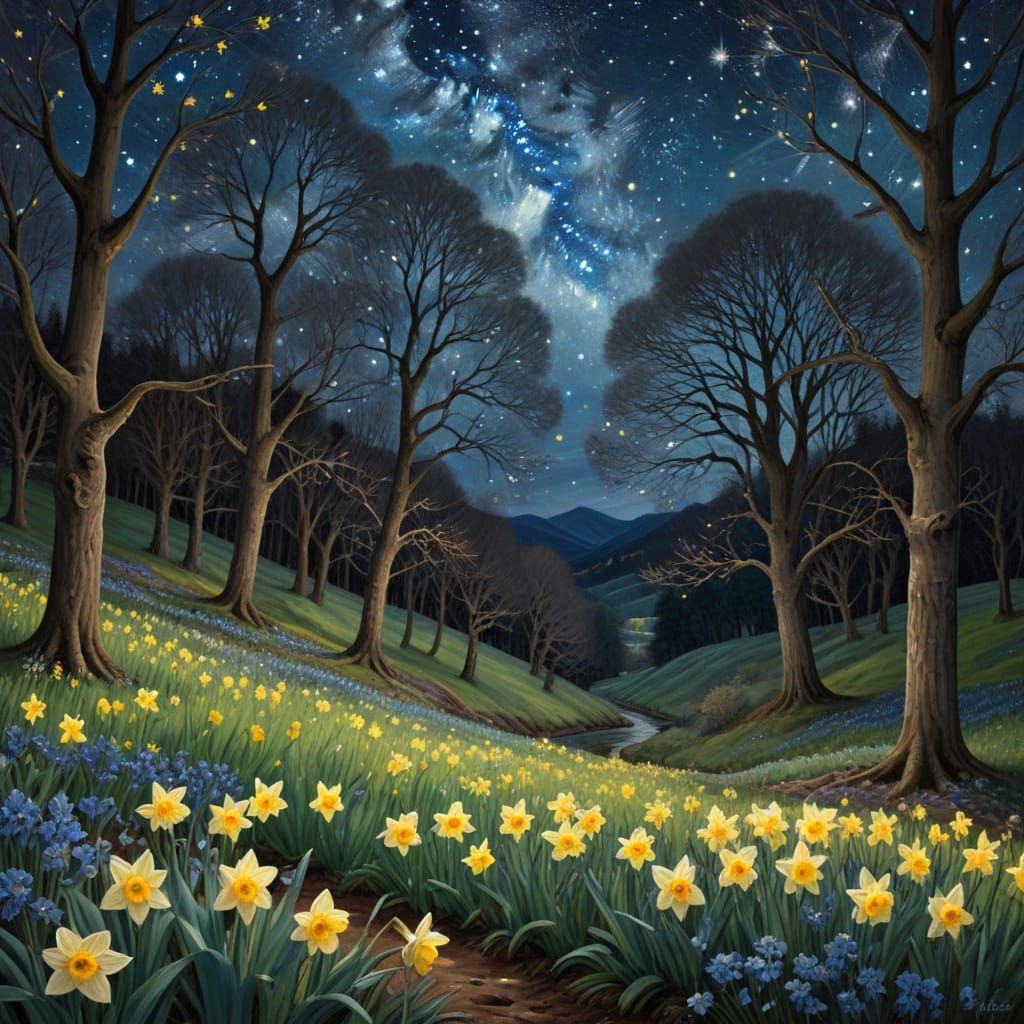 Dreamy Summer Landscape in Soft Pastel Hues