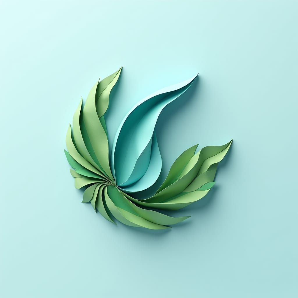 Origami Logo for Global Stewardship in Papercraft Style