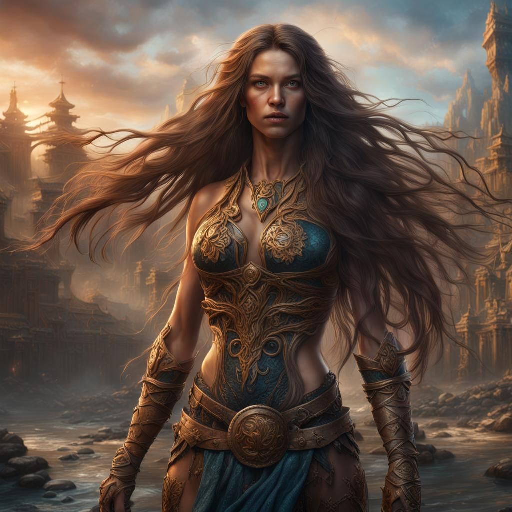 Fantasy Woman: Detailed Matte Painting in 8K