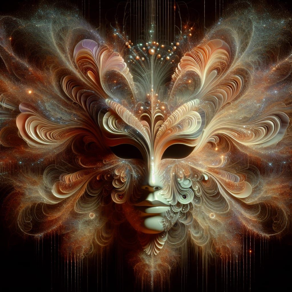 Living Angel Mask Crafted from Tourmaline Nacre