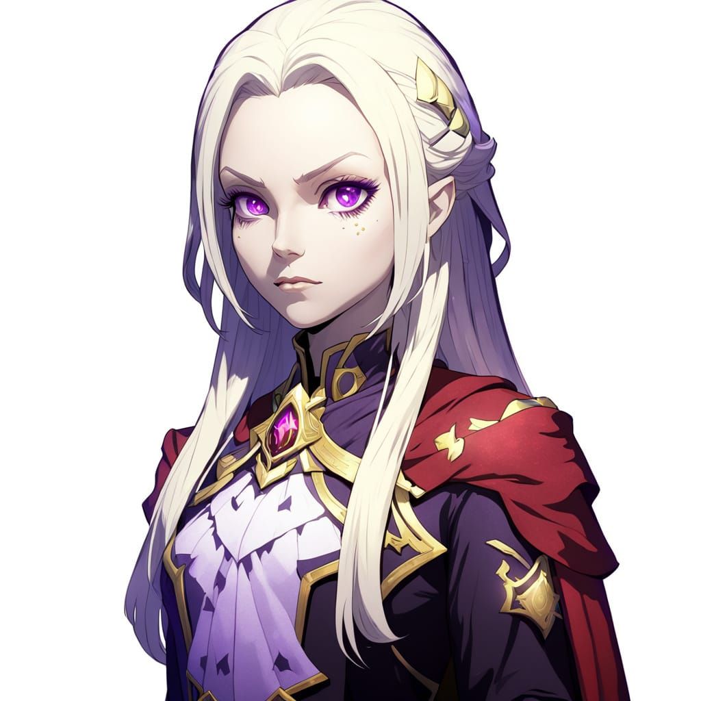 Edelgard in Dark Fantasy Castle with Purple Mist