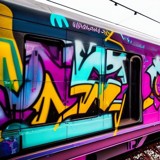 Graffiti Art on Train Car in Sharp Focus