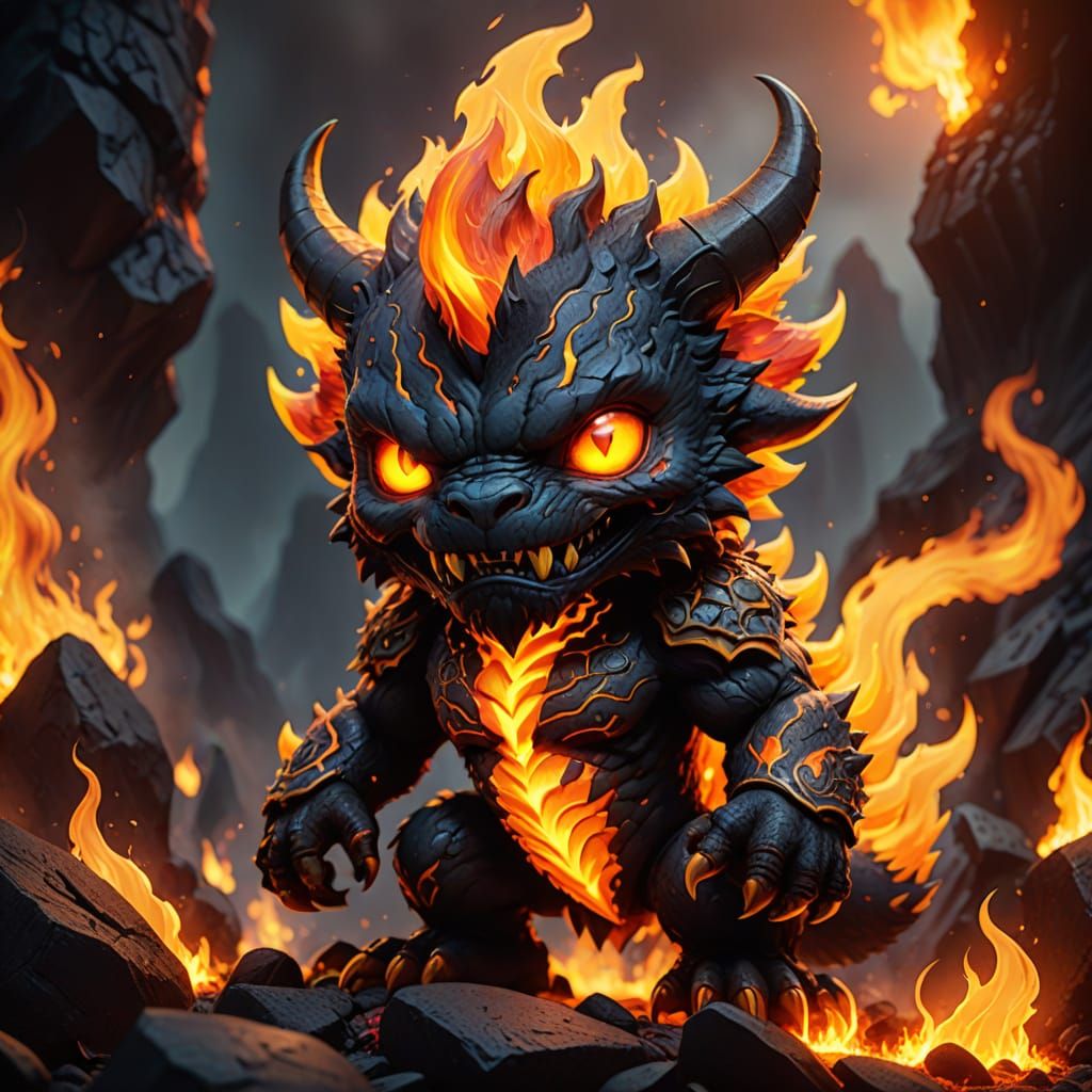 Fantasy Fire Beast in Vibrant Colors