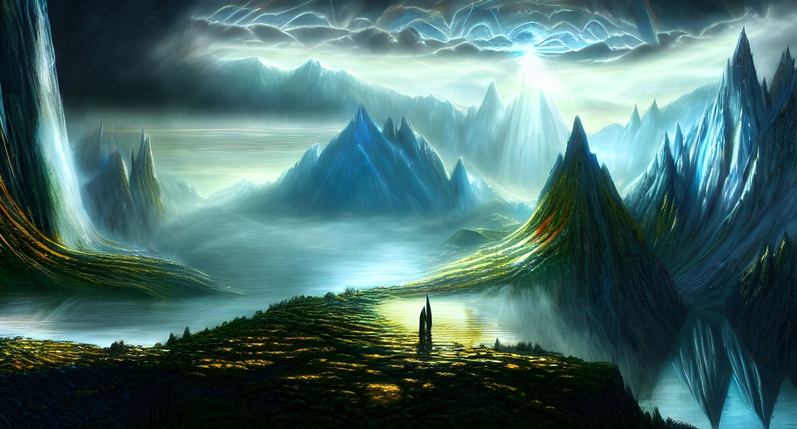 Noldor and the Undying Lands: Hyperdetailed Matte Painting