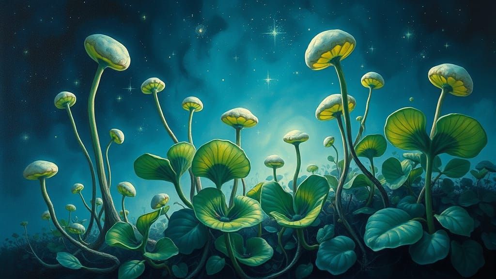 Mystical Mutant Botanicals in Ethereal Light