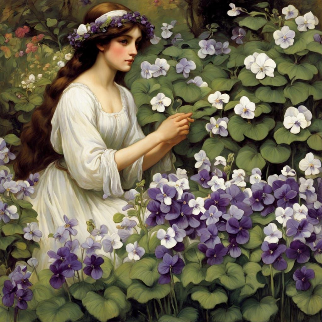 Violets in an Anime-Inspired Garden