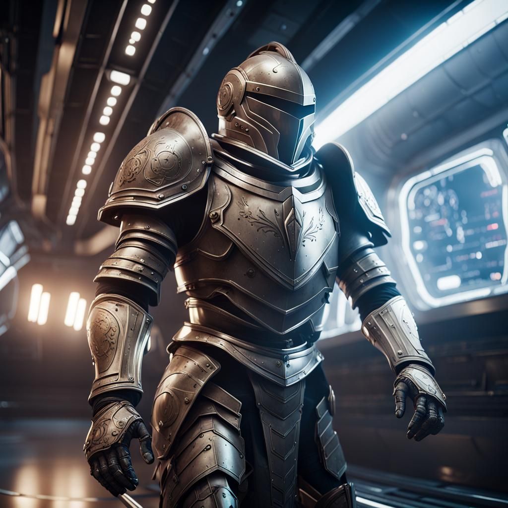 Knight in Shining Armor Enters Spaceship