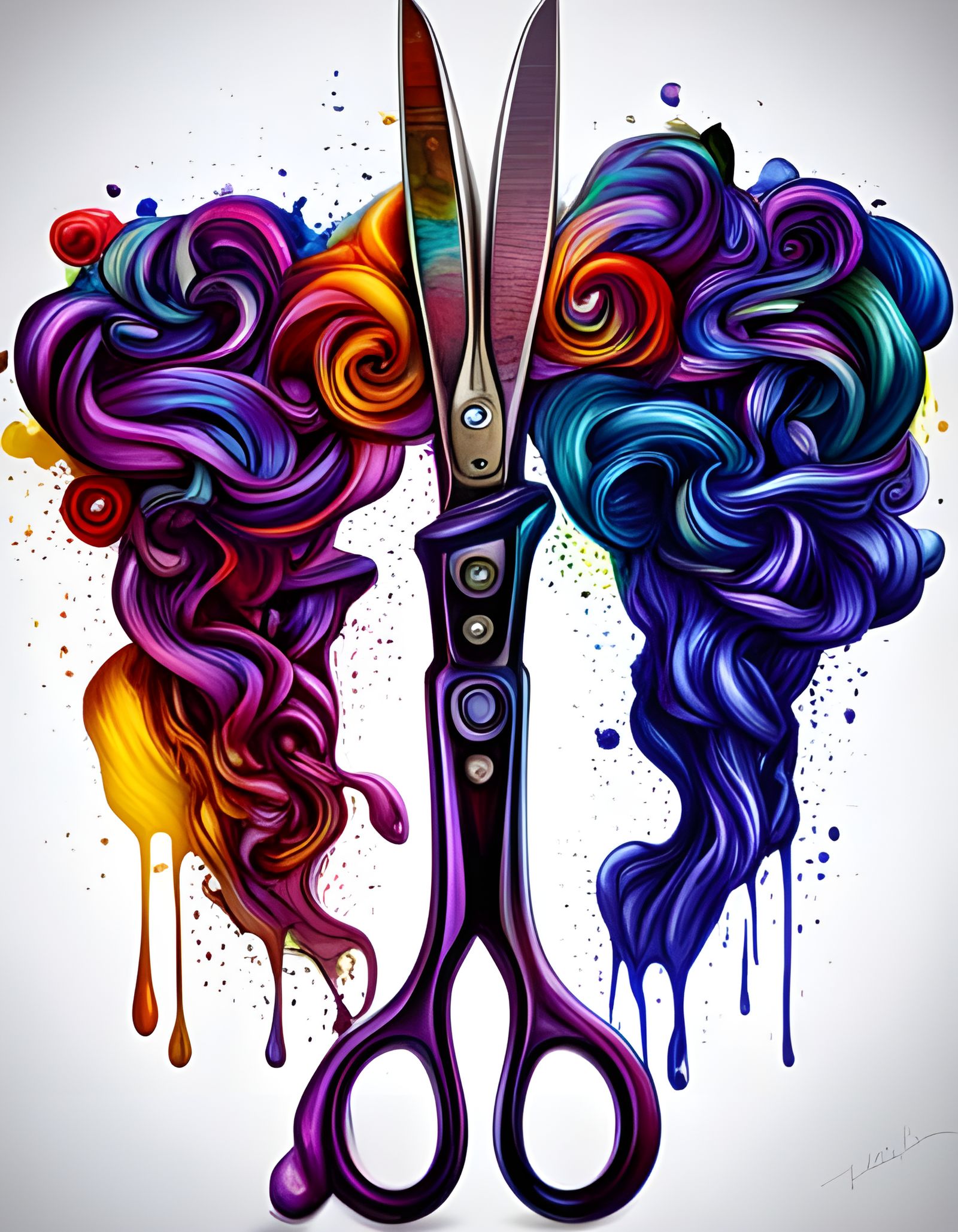Tailor Scissors in Graffiti Art Style