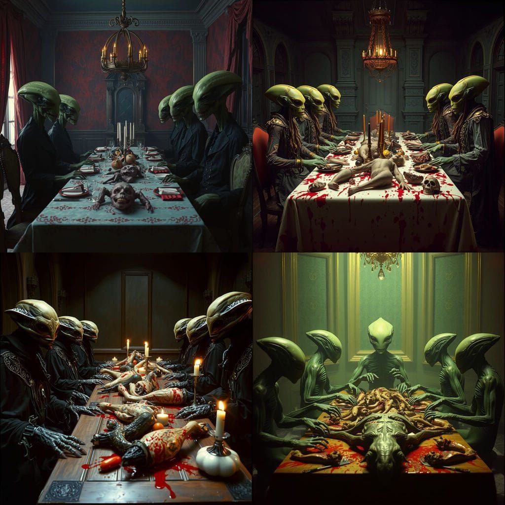 Horrific Alien Banquet in Cinematic Style