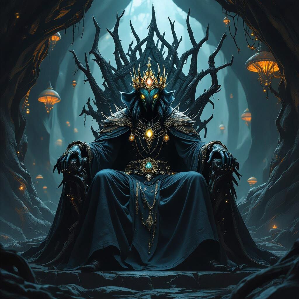 Regal Tarantula King in Dark Fantasy Hall