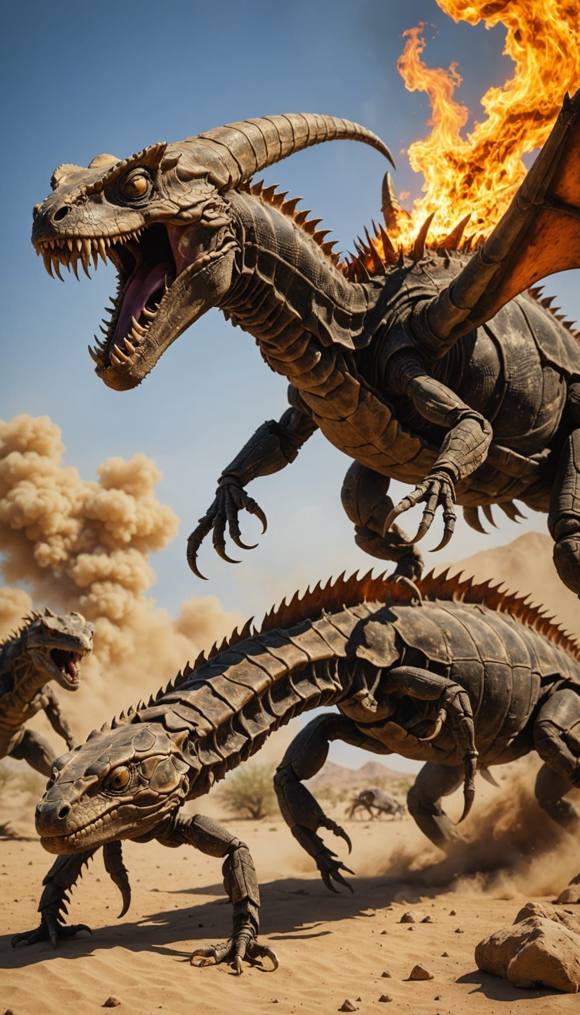 Epic Desert Battle: Scorpion vs Dragon in 3D