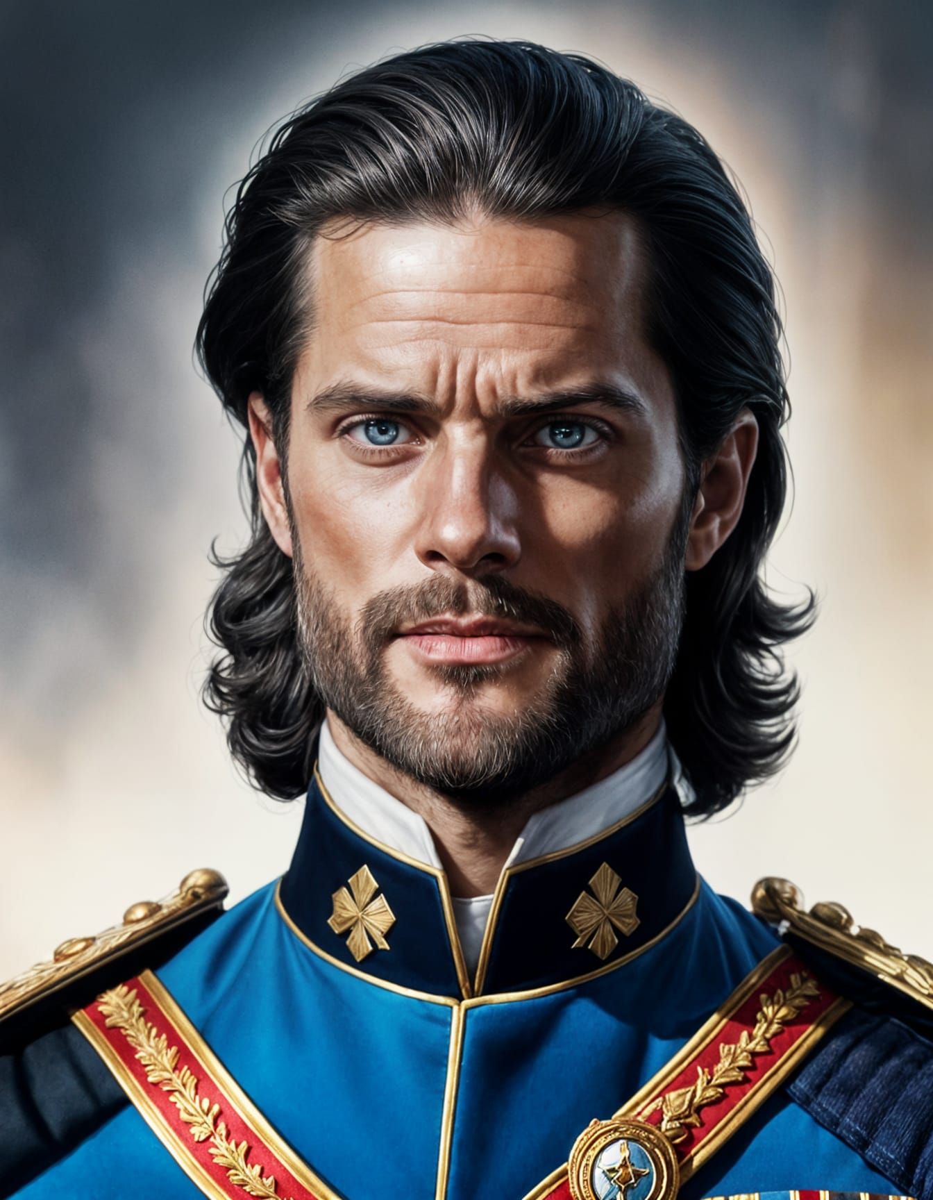 Elegant Portrait of a Handsome Prince in Digital Art Style
