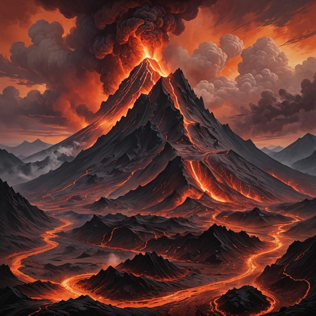 Volcanic Eruption in Cinematic Style