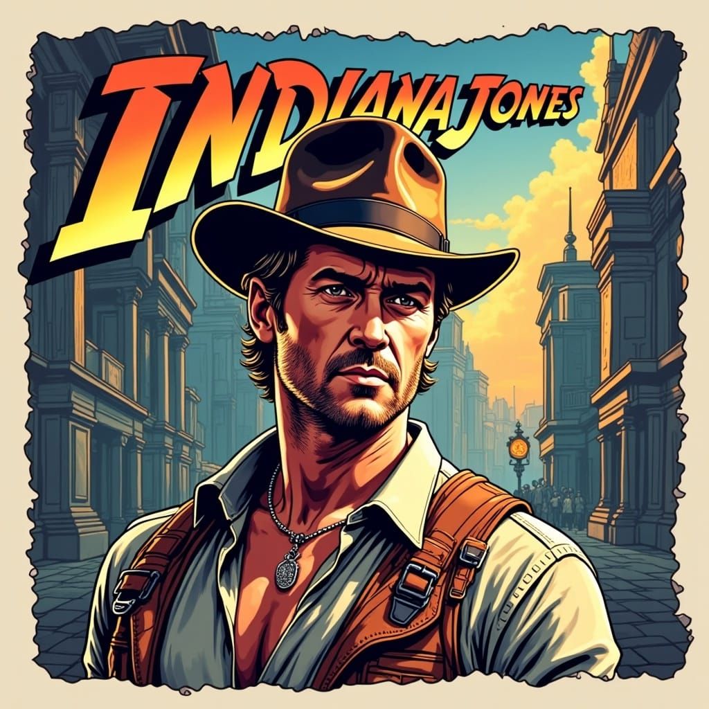 Indiana Jones in Snap Crackle Pop Art Style