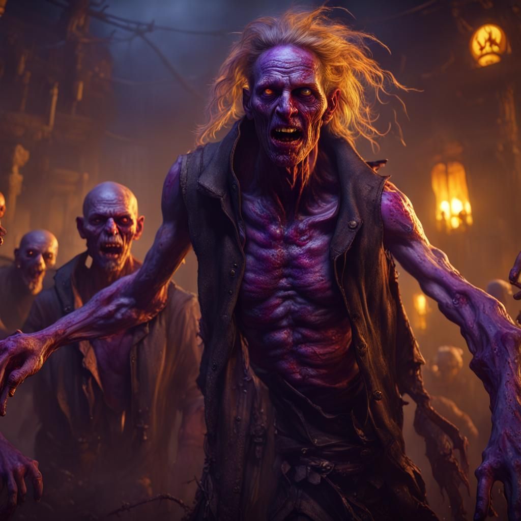 Scary Halloween Zombies: Dark Fantasy Concept Art
