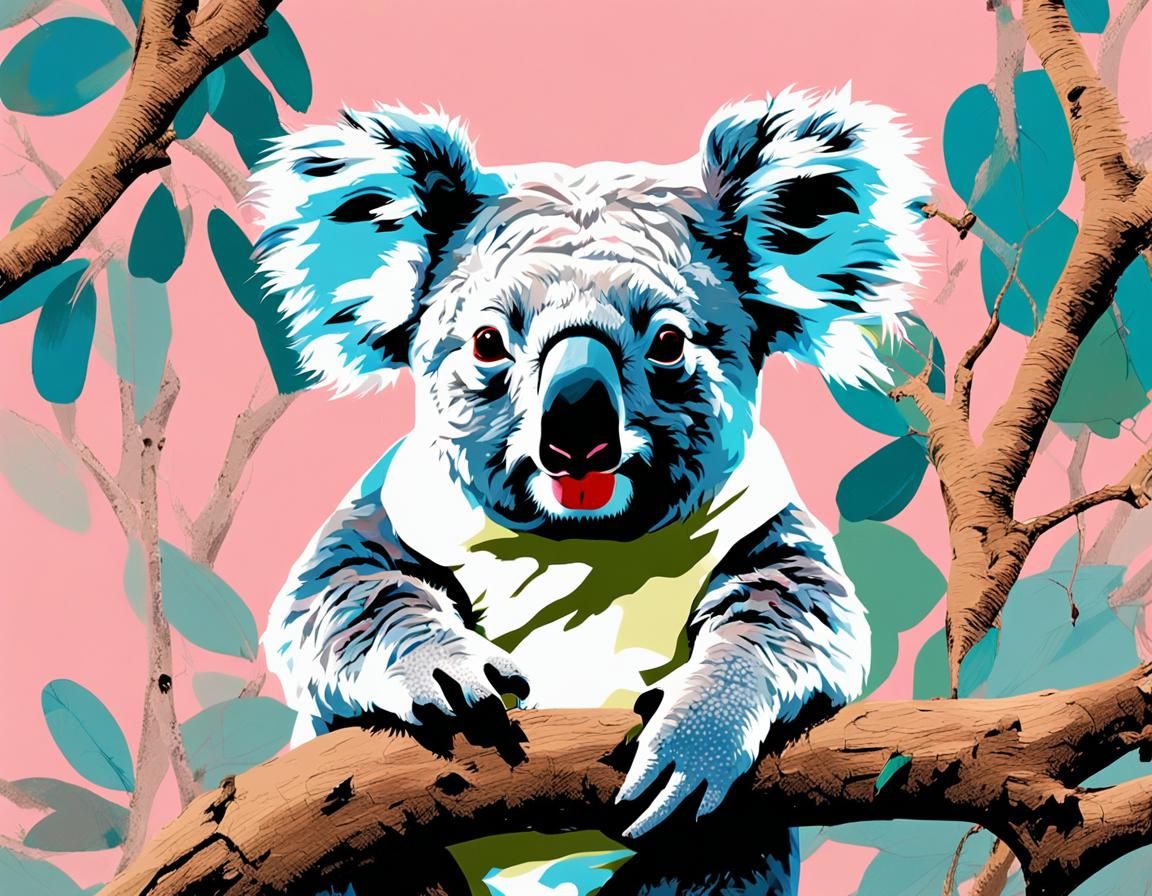 Koala as Marilyn Monroe in Pop Art Style