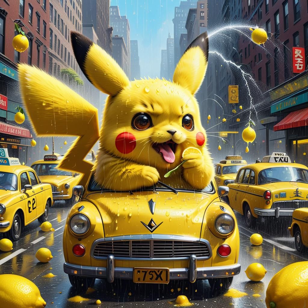 Pikachu, Yellow Cab Driver in NYC 🚕💛🍋