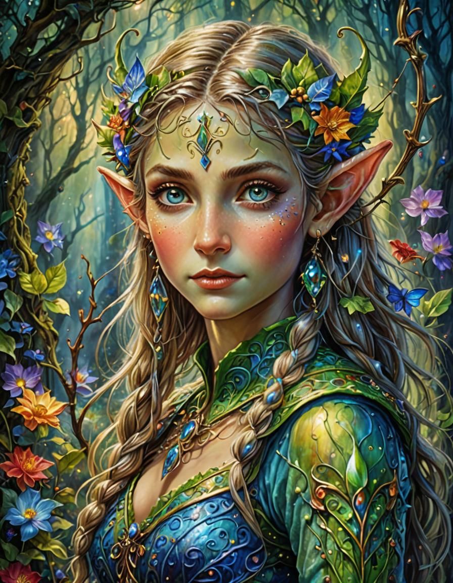 Elf Archer in a Surrealist Style