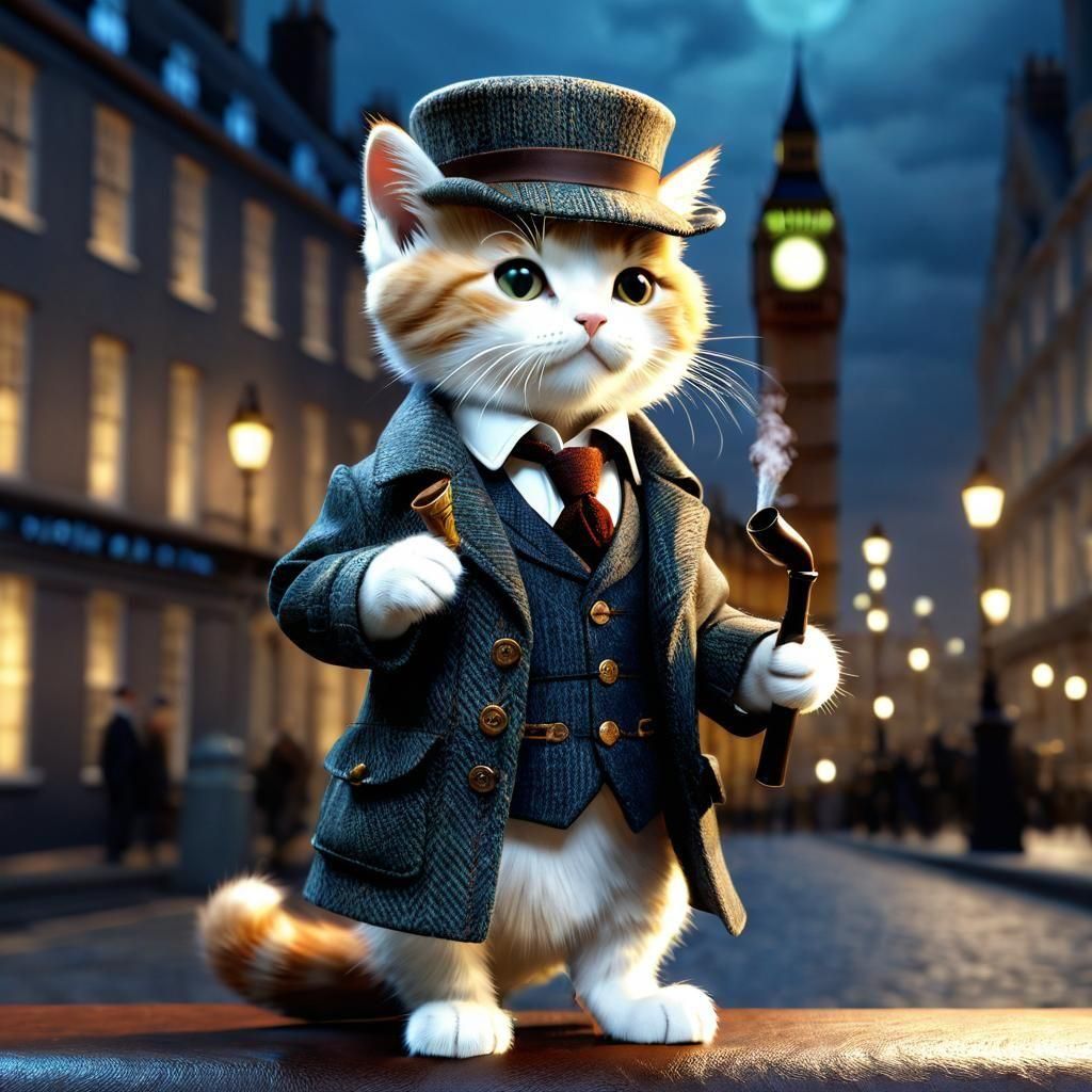 London Landmarks at Night in Fantasycore Style