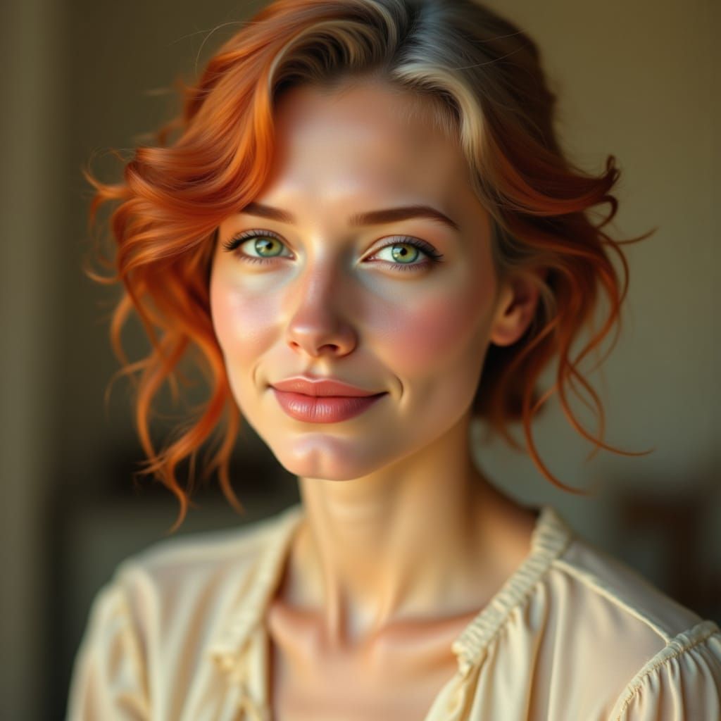 Elegant Portrait of Older Woman with Gentle Smile