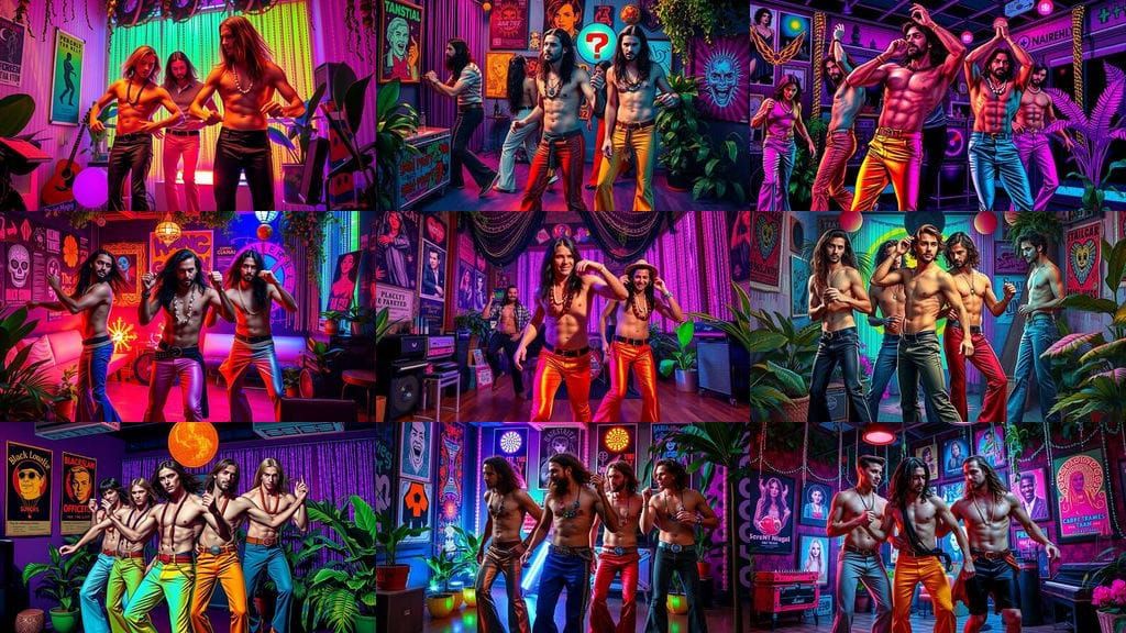 1960s Psychedelic Dance Party with Handsome Men