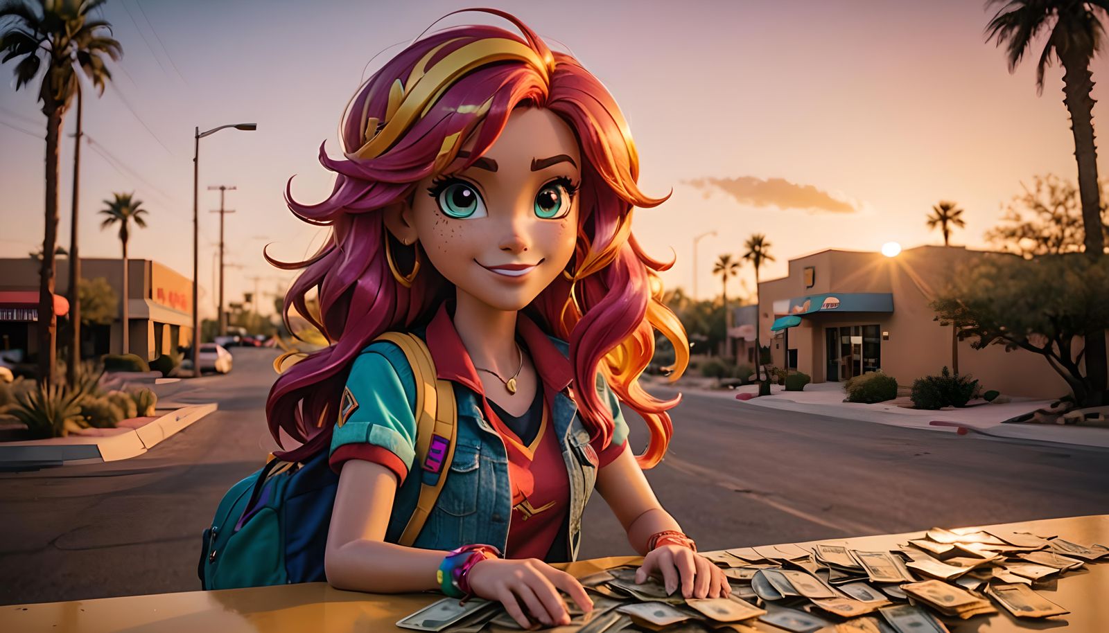 Sunset Shimmer Enjoys Wealth in Arizona: Cinematic Film Stil...