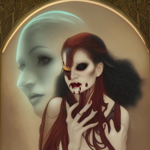 Vampiress in the Night: Detailed Matte Painting