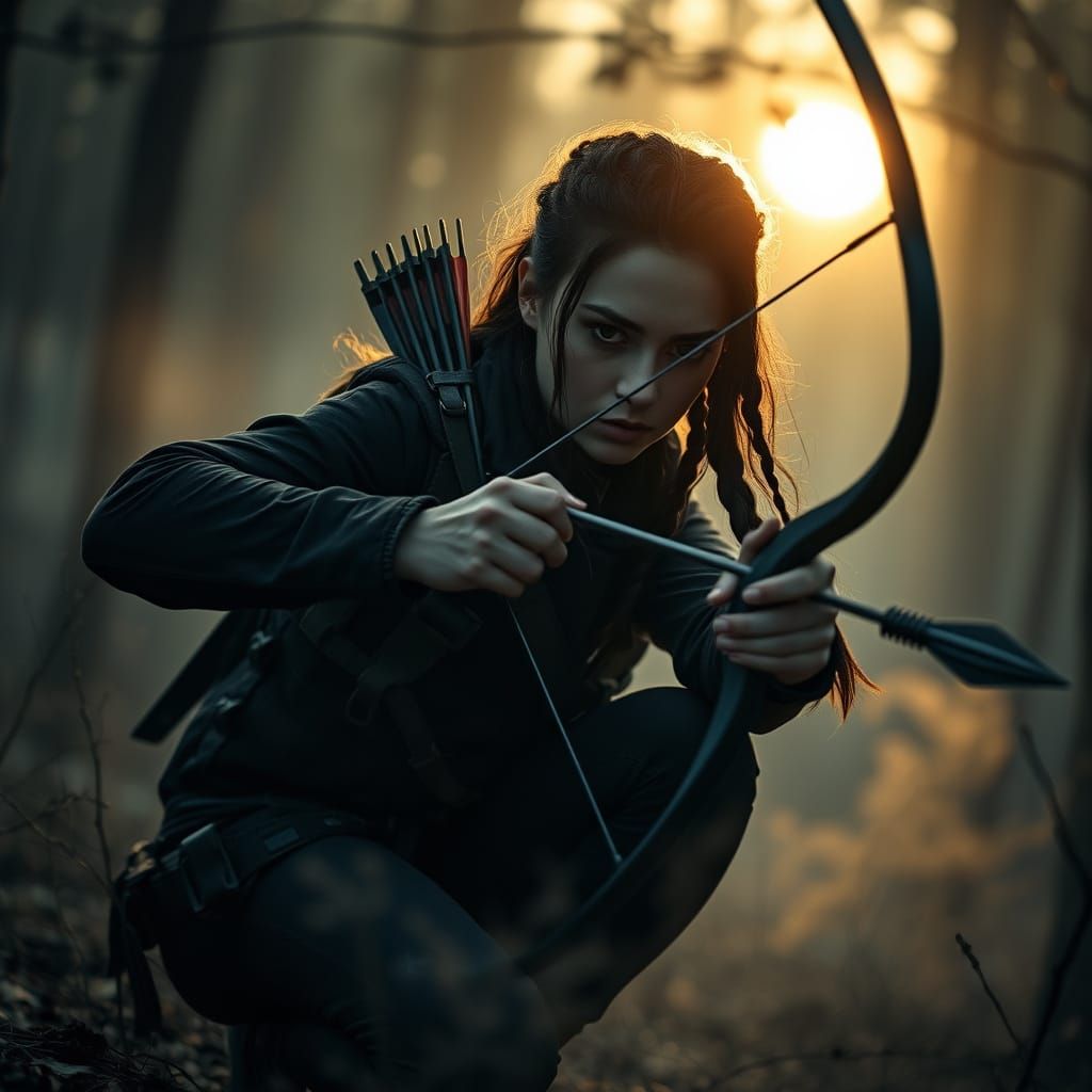 Dystopian Warrior Emerges from Misty Twilight