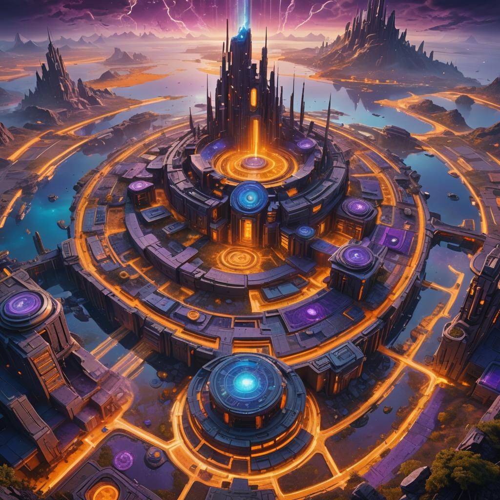 Futuristic Mystical Island Army Base in 8K