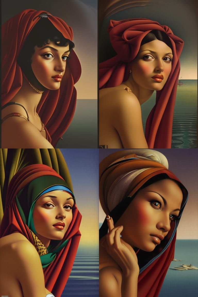 Retrofuturistic Hijab Woman as Digital Illustration