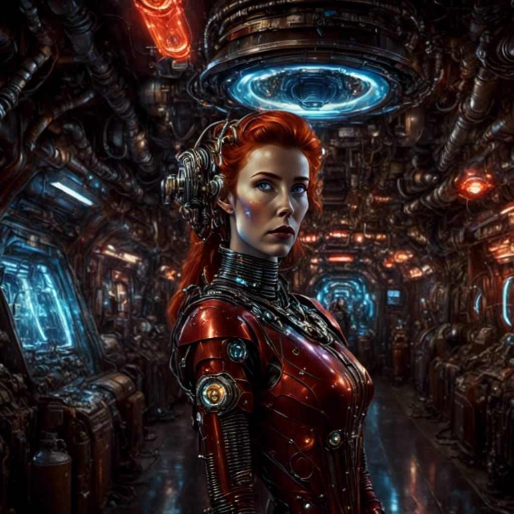 Star Trek Inspired Biopunk Cyborg in Cosmic Warscape