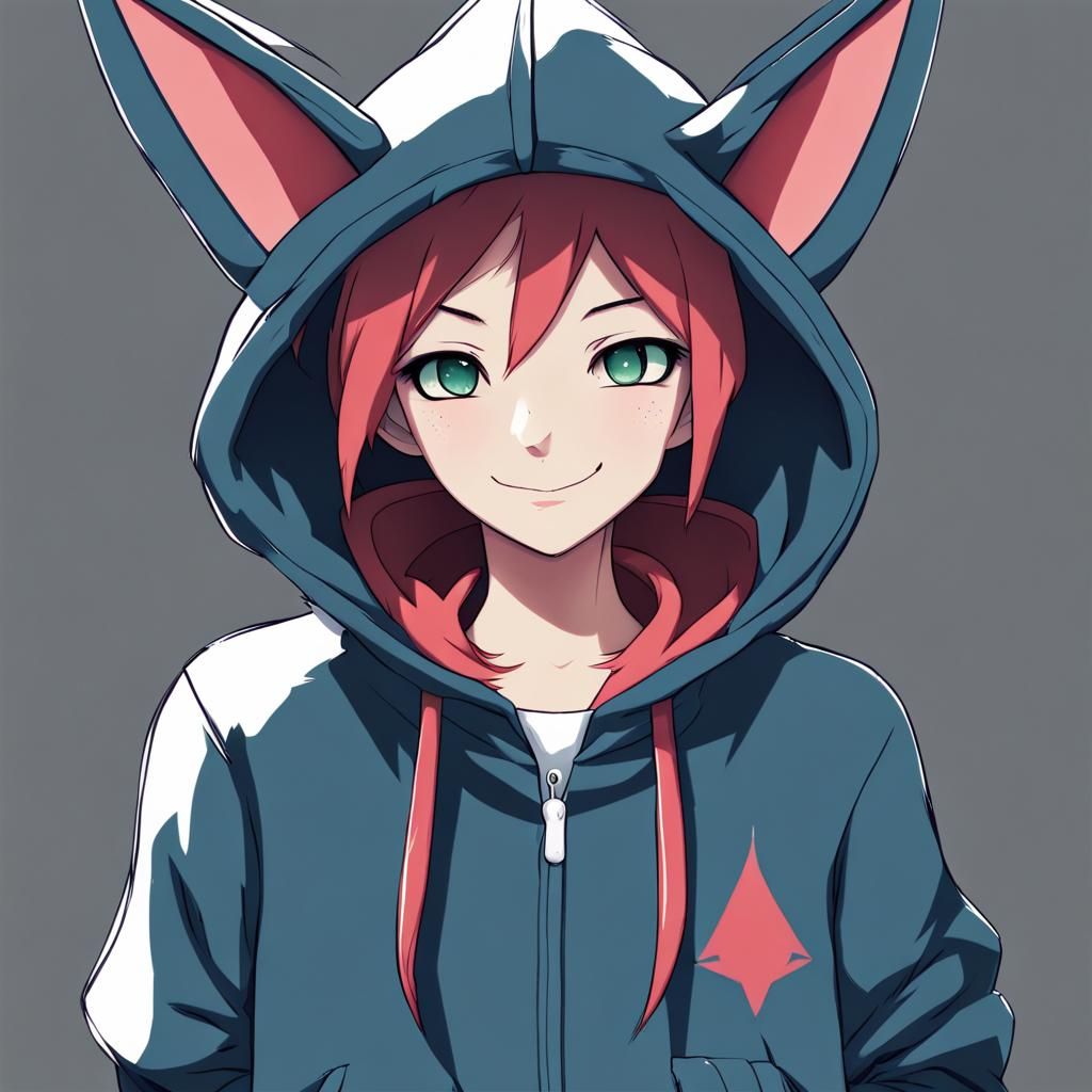 Anime Girl in Sneasel Hoodie