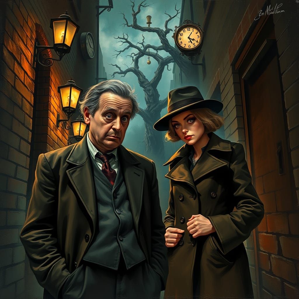 Surreal Encounter: Rik Mayall and Penelope Keith in Dali-esq...