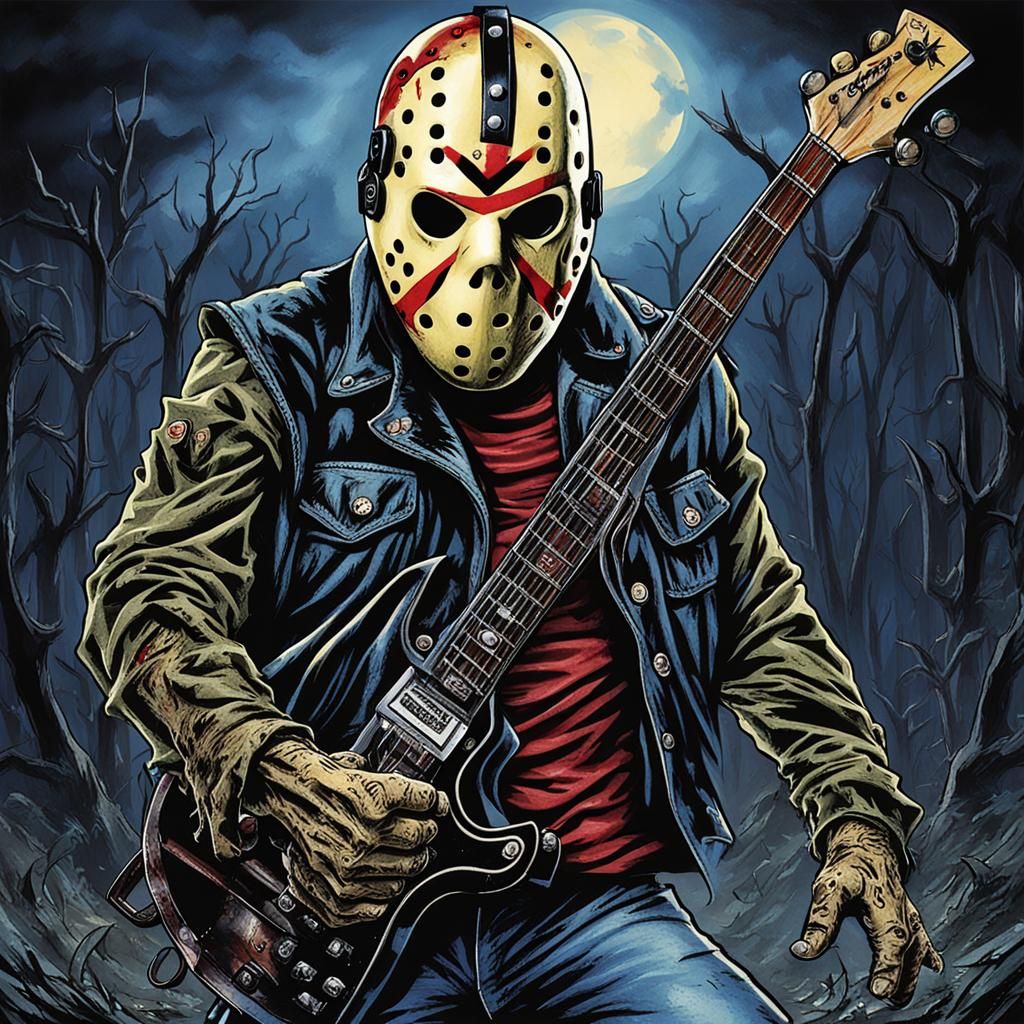 Jason Voorhees and Eddie Mashup Illustration