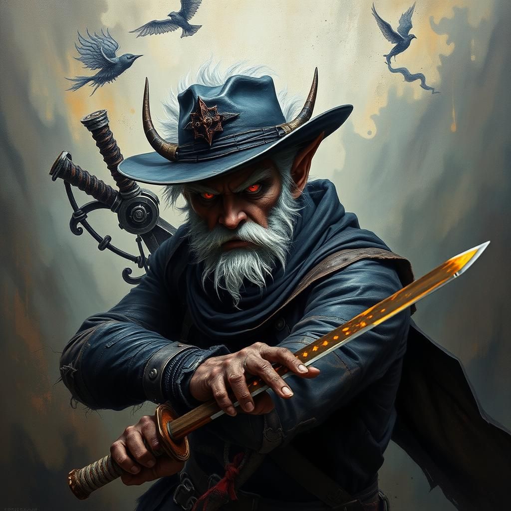 Hybrid Demon Warrior in Dreamlike Gothic Realm