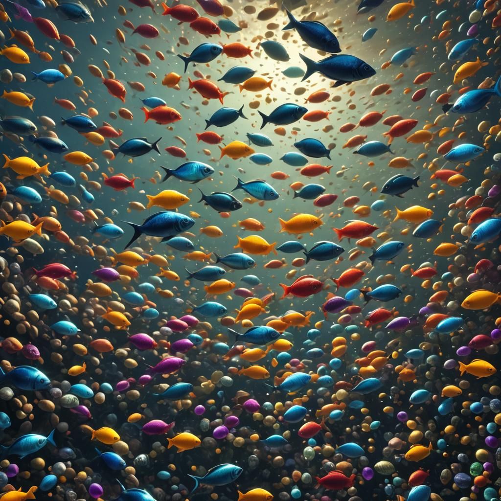 Colorful School of Fish in Ocean Bead