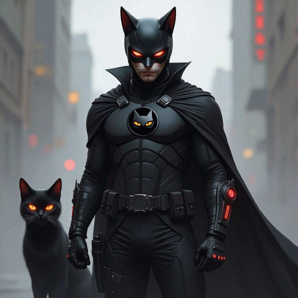 The Mysterious Antihero CatMan in Armored Suit